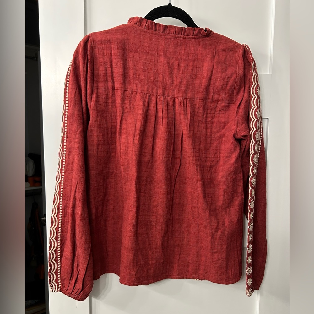 Savanna Jane embroidered Long Sleeve Bohemian Blouse / Top Size Small - Picture 2 of 4